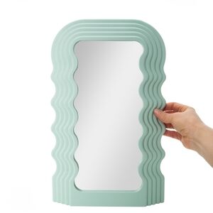 Wave-Edge Mint Green Vanity Mirror 16" Teen Girl Wall Home Decor